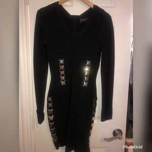 Black & Gold buckle dress